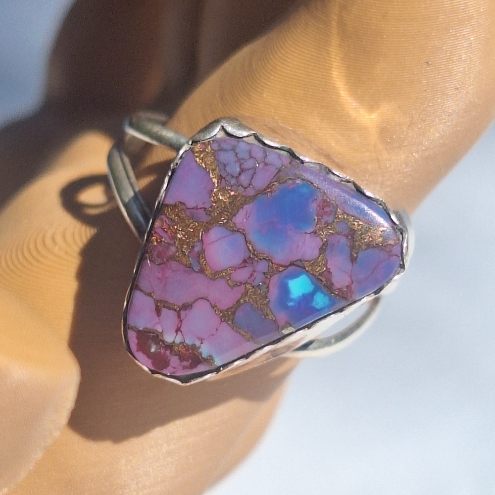Native American Bernadine Begay Tsosie Sterling Silver Mohave Turquoise Ring
